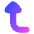 Triangle Arrow Bend Left Up Icon from Flex Gradient Set