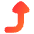 Triangle Arrow Bend Right Up 2 Icon from Flex Gradient Set