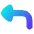 Triangle Arrow Bend Up Left Icon from Flex Gradient Set
