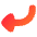 Triangle Arrow Curve Down Left Icon from Flex Gradient Set