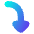 Triangle Arrow Curve Right Down Icon from Flex Gradient Set