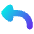 Triangle Arrow Curve Up Left Icon from Flex Gradient Set