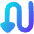 Triangle Arrow Curvy Down Left Icon from Flex Gradient Set