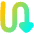 Triangle Arrow Curvy Down Right Icon from Flex Gradient Set