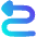Triangle Arrow Curvy Left Up Icon from Flex Gradient Set