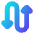 Triangle Arrow Curvy Up Down 3 Icon from Flex Gradient Set