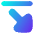 Triangle Arrow Diagonal Bottom Right Icon from Flex Gradient Set
