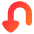 Triangle Arrow Turn Down Left Icon from Flex Gradient Set