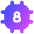Computer Chip Eight Core Icon from Flex Gradient Set