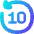 Button Go Backward 10 Icon from Flex Gradient Set