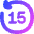 Button Go Backward 15 Icon from Flex Gradient Set