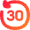 Button Go Backward 30 Icon from Flex Gradient Set