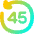 Button Go Backward 45 Icon from Flex Gradient Set