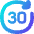 Button Go Forward 30 Icon from Flex Gradient Set