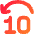 Button Jump Backward 10 Icon from Flex Gradient Set
