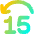 Button Jump Backward 15 Icon from Flex Gradient Set