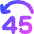 Button Jump Backward 45 Icon from Flex Gradient Set