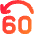 Button Jump Backward 60 Icon from Flex Gradient Set