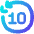 Button Skip Backward 10 Icon from Flex Gradient Set