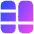Dashboard Vertical Rectangle Split 3 Icon from Flex Gradient Set