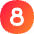 Number Eight Circle Icon from Flex Gradient Set