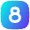 Number Eight Square Icon from Flex Gradient Set