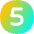 Number Five Circle Icon from Flex Gradient Set