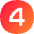 Number Four Circle Icon from Flex Gradient Set