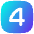 Number Four Square Icon from Flex Gradient Set