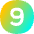 Number Nine Circle Icon from Flex Gradient Set