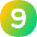 Number Nine Circle Icon from Flex Gradient Set