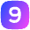 Number Nine Square Icon from Flex Gradient Set