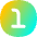 Number One Circle Icon from Flex Gradient Set