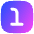 Number One Square Icon from Flex Gradient Set