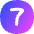 Number Seven Circle Icon from Flex Gradient Set