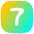 Number Seven Square Icon from Flex Gradient Set