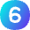 Number Six Circle Icon from Flex Gradient Set