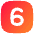 Number Six Square Icon from Flex Gradient Set