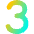 Number Three Icon from Flex Gradient Set