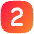 Number Two Square Icon from Flex Gradient Set
