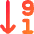 Descending Number Order Icon from Flex Gradient Set