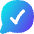 Chat Bubble Oval Check Icon from Flex Gradient Set