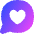 Chat Bubble Oval Favorite Heart Icon from Flex Gradient Set