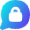 Chat Bubble Oval Lock Icon from Flex Gradient Set
