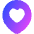 Location Heart Pin Icon from Flex Gradient Set