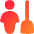 Cleaning Room Man Icon from Flex Gradient Set