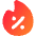 Discount Percent Fire Icon from Flex Gradient Set