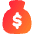 Bag Dollar Icon from Flex Gradient Set