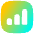 Graph Bar Increase Square Icon from Flex Gradient Set