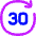 Button Go Forward 30 Icon from Flex Neon Set